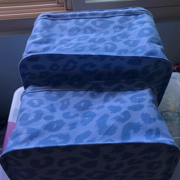 Victoria’s Secret VS PINK Blue Cheetah Print Silver Rare Display Storage Bins - Picture 9 of 13